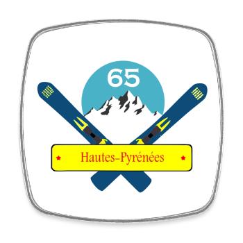 Hautes-pyrénées - Magnet carré - blanc - Devant