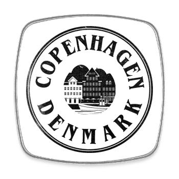 Copenhagen Denmark – Waterfront Emblem - Square fridge magnet - white - Front
