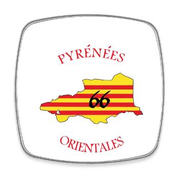 Pyrénées orientales - Magnet carré - blanc - Devant