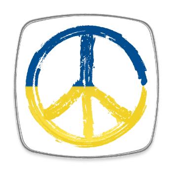 Paix Ukraine - Magnet carré - blanc - Devant