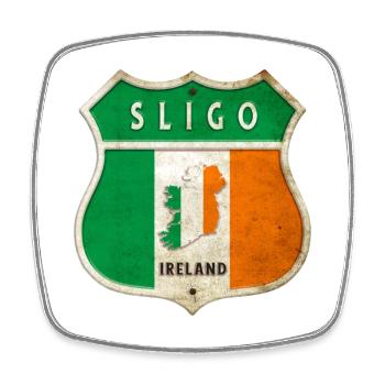 Sligo Ireland Coat of Arms Flags Design - Square fridge magnet - white - Front