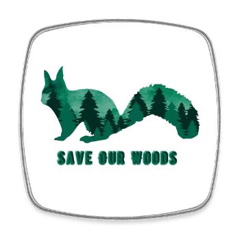 Environmental Protection Squirrel Climate Change - Square fridge magnet - white - Front
