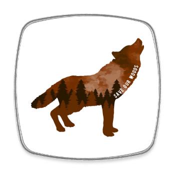 Changement climatique Protection de l’environnement Wolf Durable - Magnet carré - blanc - Devant