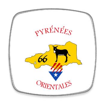 Pyrénées orientales - Magnet carré - blanc - Devant