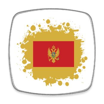 Montenegro Klecks Flaggen Design - Viereckiger Kühlschrankmagnet - Weiß - Vorne