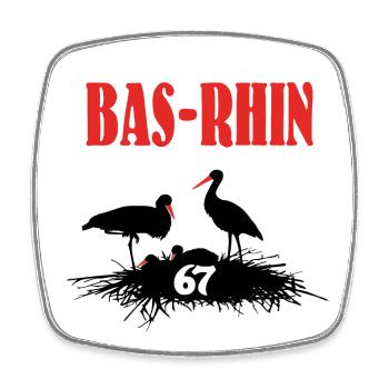 Bas-Rhin - Square fridge magnet - white - Front
