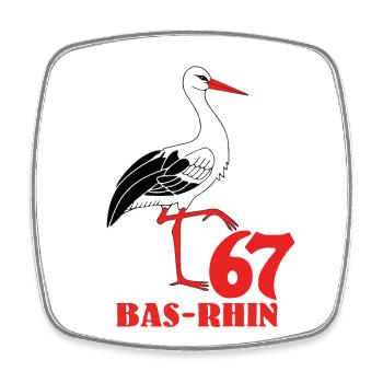 Bas-Rhin - Viereckiger Kühlschrankmagnet - Weiß - Vorne