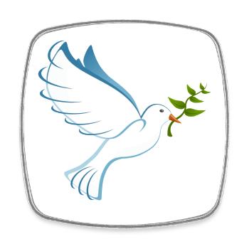 Dove of Peace - Square fridge magnet - white - Front