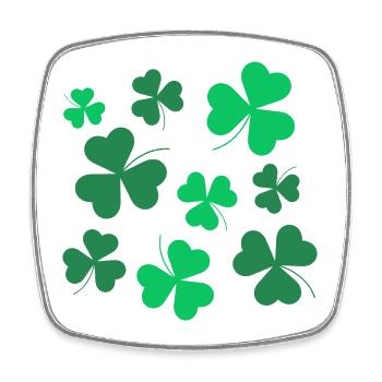 Trèfle, Trèfle, Irlandais, Printemps, Saint-Patrick - Magnet carré - blanc - Devant
