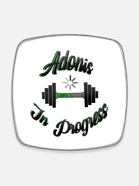 Adonis In Progress 2 - Square fridge magnet - white