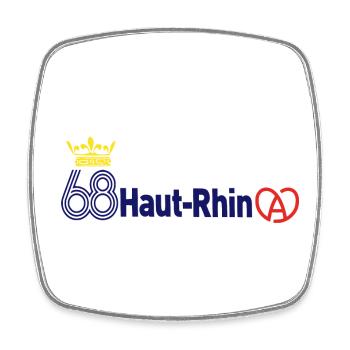 Haut-Rhin - Magnet carré - blanc - Devant