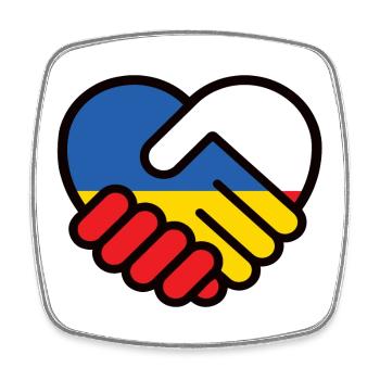 Poland Ukraine Heart pokój pański, pokój Ukrainy - Square fridge magnet - white - Front