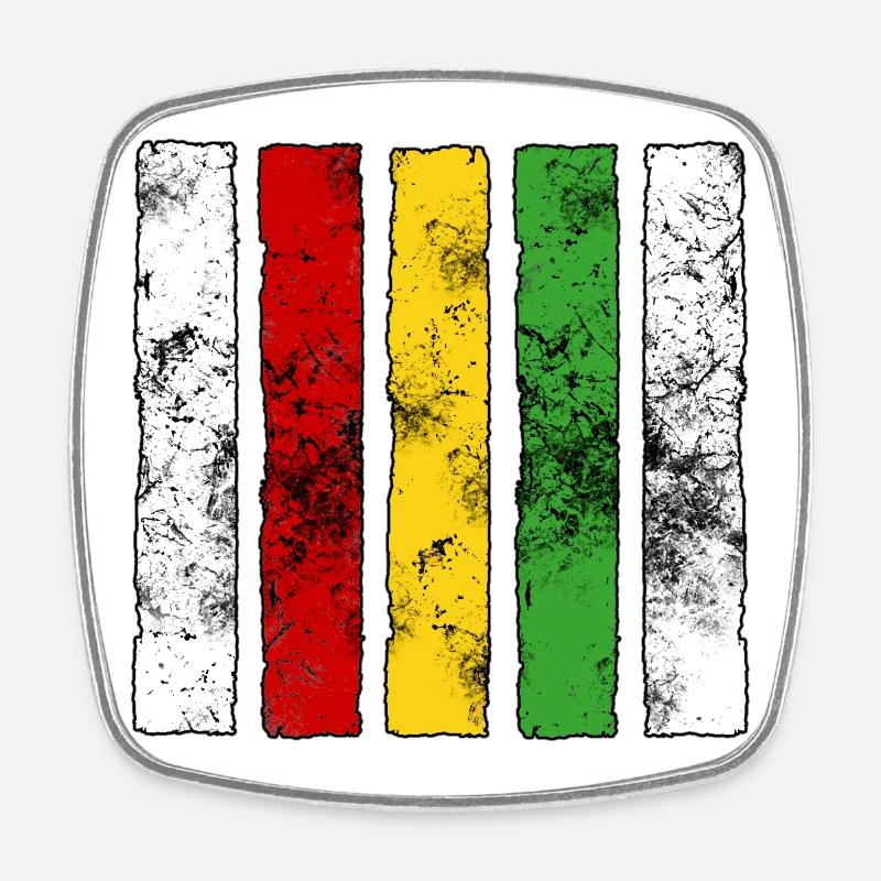 Reggae Zeichen - Viereckiger Kühlschrankmagnet - Weiß