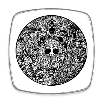 Viking Valkyrie Valkyrie - Square fridge magnet - white - Front