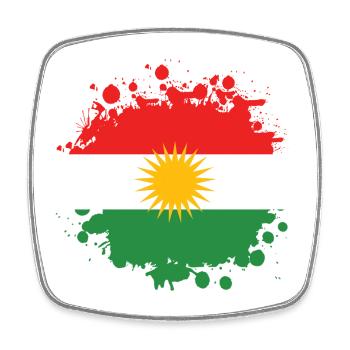 Kurdistan Splash flags design - Square fridge magnet - white - Front