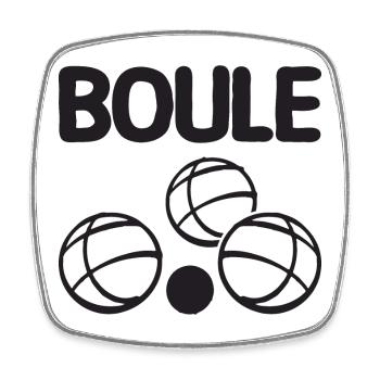 Boules de boules pour joueurs de pétanque - Magnet carré - blanc - Devant
