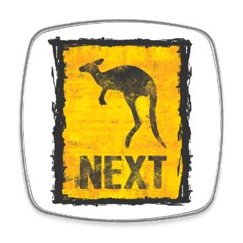 Abstract Kangaroo Print with Vintage Look - Square fridge magnet - white - Front