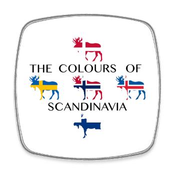Skandinavien Flaggen Elche Farben Norwegen - Viereckiger Kühlschrankmagnet - Weiß - Vorne