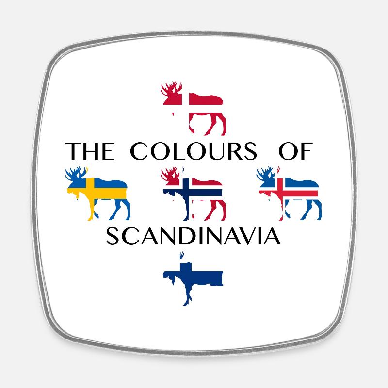 Scandinavia Flags Moose Colors Norway - Square fridge magnet - white