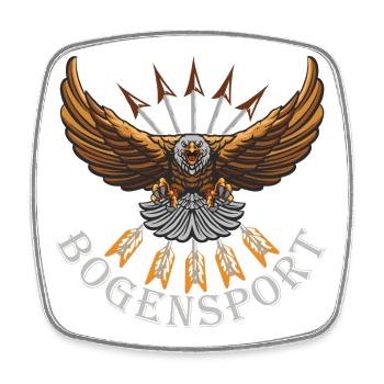 Majestätischer Adler mit Pfeilen - Viereckiger Kühlschrankmagnet - Weiß - Vorne