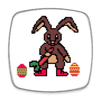Niedlicher Osterhäschen Pixelart - Viereckiger Kühlschrankmagnet - Weiß - Vorne