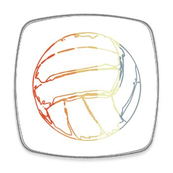 Vintage Volleyball Skizze - Viereckiger Kühlschrankmagnet - Weiß - Vorne