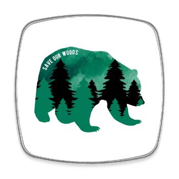 Climate Change Environmental Protection Bear - Square fridge magnet - white - Front