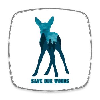 Climate Change Environmental Protection Roe Deer - Square fridge magnet - white - Front