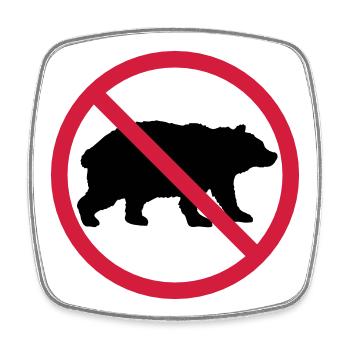 Bear Forbidden Shield - Square fridge magnet - white - Front