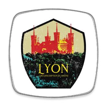 Lyon France is my hometown - Square fridge magnet - white - Front