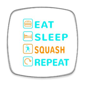 Mangez. Dormir. Squash. Répéter le design - Magnet carré - blanc - Devant