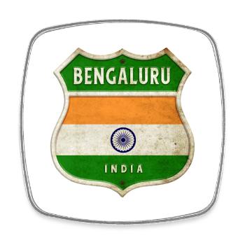 Bengaluru Inde Armoiries Drapeaux Design - Magnet carré - blanc - Devant
