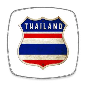 Conception des drapeaux des armoiries de la Thaïlande - Magnet carré - blanc - Devant