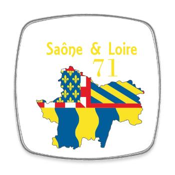 Saône et Loire - Magnet carré - blanc - Devant