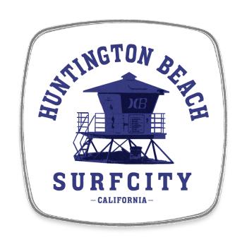 Huntington Beach – Surf City California - Square fridge magnet - white - Front
