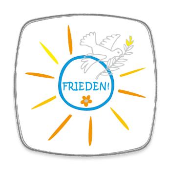 Friedenstaube, Sonne, Frieden, Ukraine - Viereckiger Kühlschrankmagnet - Weiß - Vorne