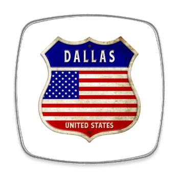 Dallas USA United States Coat of Arms Flags - Square fridge magnet - white - Front