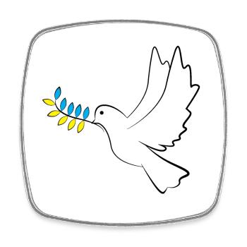 Friedenstaube Ukraine - Viereckiger Kühlschrankmagnet - Weiß - Vorne