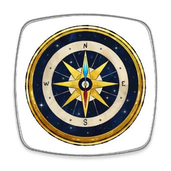 Golden Compass - Golden Compass - Square fridge magnet - white - Front