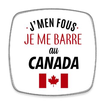 J'men fous je me barre au canada - Magnet carré - blanc - Devant
