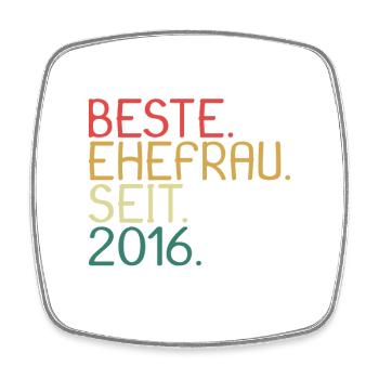 Beste Ehefrau Seit 2016 - Jahrestag Geschenk - Viereckiger Kühlschrankmagnet - Weiß - Vorne