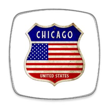 Chicago USA United States Coat of Arms Flags - Square fridge magnet - white - Front