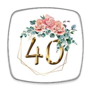 40 Years Anniversary Gold 40th Birthday Gold Graphics - Square fridge magnet - white - Front