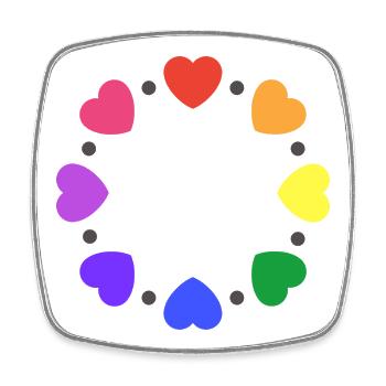 Regenbogen Herzen - Viereckiger Kühlschrankmagnet - Weiß - Vorne