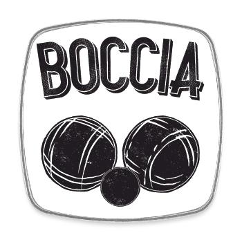 Boccia player clothing with bocce balls Boccia - Square fridge magnet - white - Front