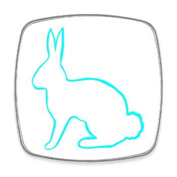 süße tierdesigns, stallhase, kaninchen konturen - Viereckiger Kühlschrankmagnet - Weiß - Vorne