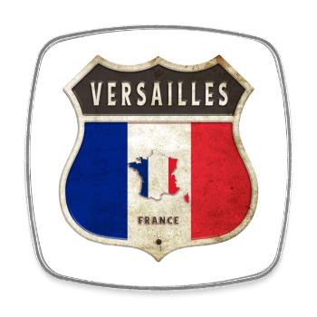 Versailles France Armoiries Drapeaux Design - Magnet carré - blanc - Devant