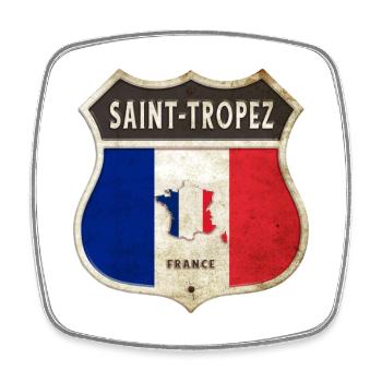 Saint-Tropez Frankreich Wappen Flaggen Design - Viereckiger Kühlschrankmagnet - Weiß - Vorne