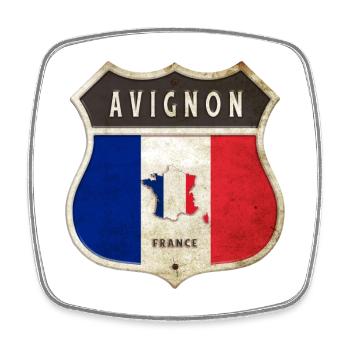 Avignon France Armoiries Drapeaux Design - Magnet carré - blanc - Devant