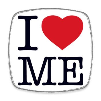 I LOVE ME - Viereckiger Kühlschrankmagnet - Weiß - Vorne